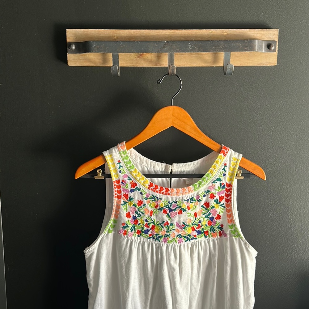 JCrew Sleeveless Embroidered Dress
